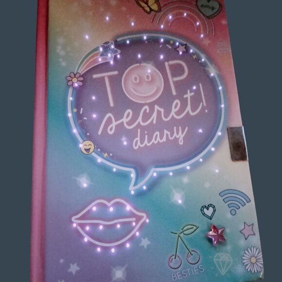 Top Secret Diary Rainbow Gradient Cover Pink Pastel Lights Up Writing Journal - Picture 1 of 11